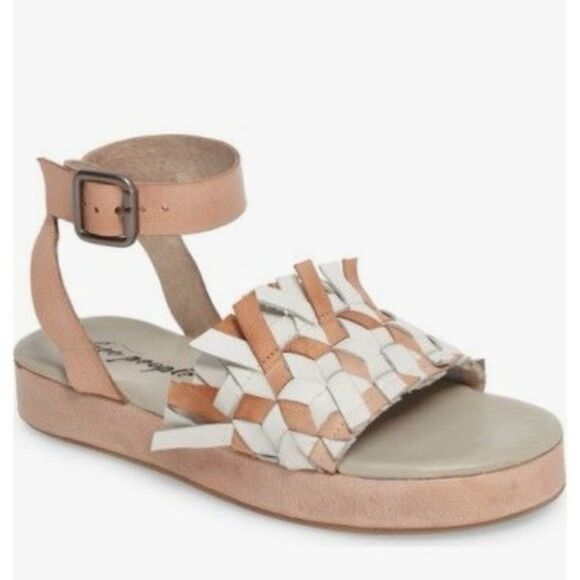 FREE PEOPLE LEATHER WOVEN SANDAL SIZE 9.5/10 - Picture 1 of 9